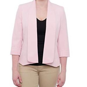Kasper Pink Open Front Blazer - 3/4 Sleeves